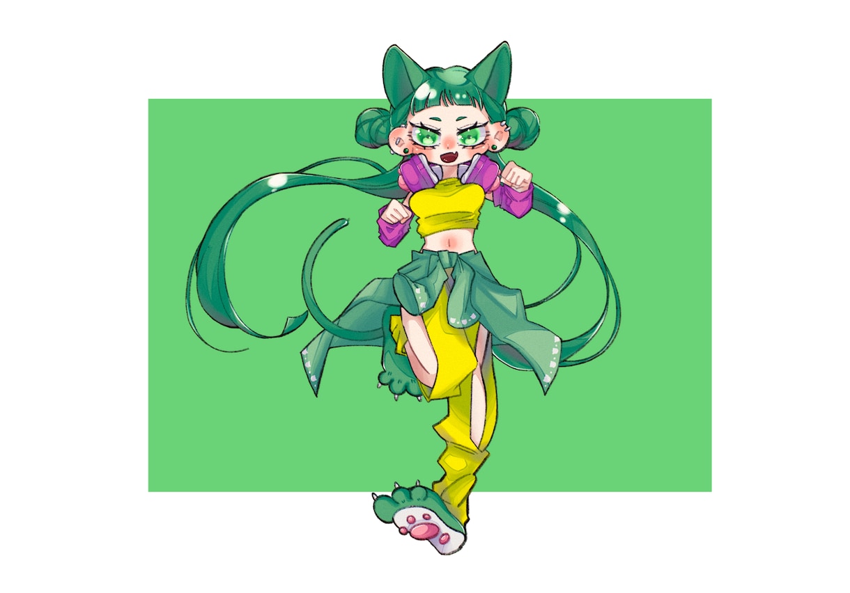 ちょっと個性的な服の約4等身キャラを描きます 修正無制限・小物追加無制限だから嬉しい！！ イメージ2