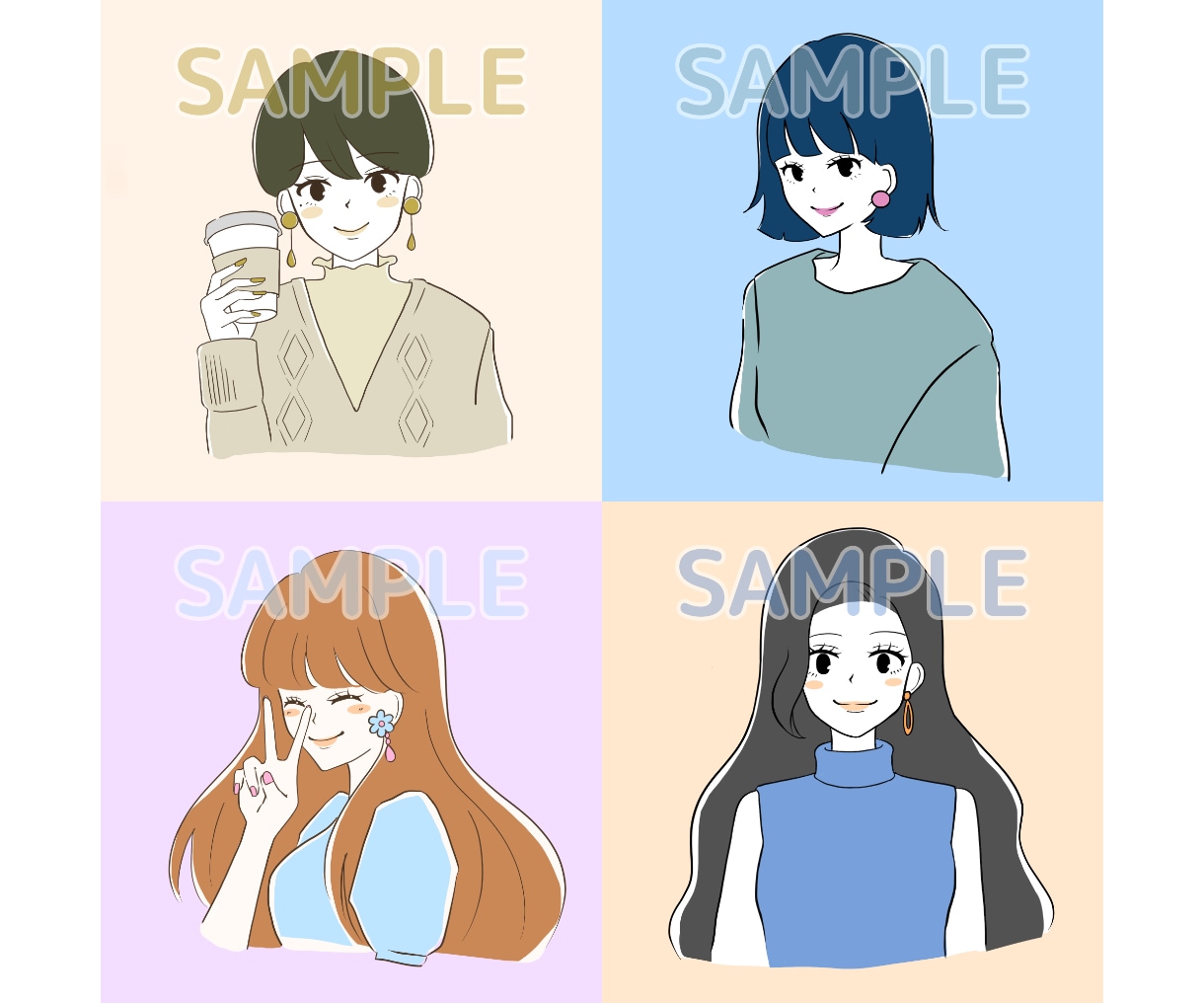 商用◎シンプルでおしゃれな大人可愛い絵を描きます ゆるすぎない絵柄でブログやSNSだけでなくビジネスにもOK イメージ6