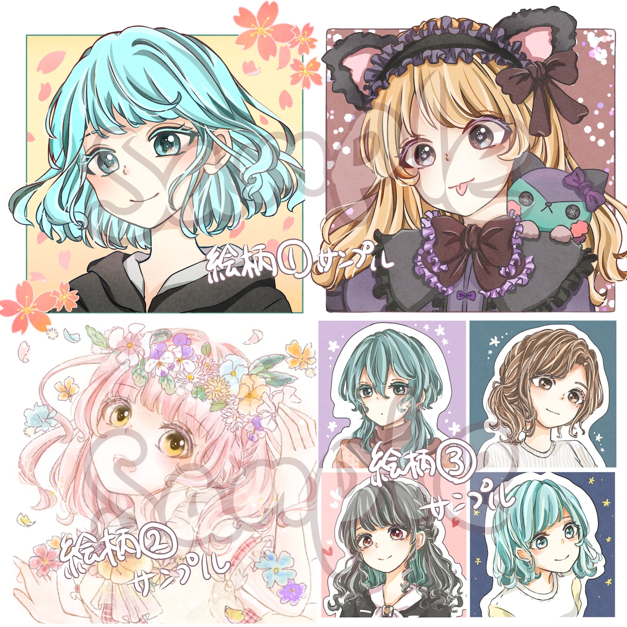 お手頃でカラフルな可愛いアイコンイラスト描きます あなたのオリジナルキャラクターを可愛くアイコンにいたします！ イメージ2