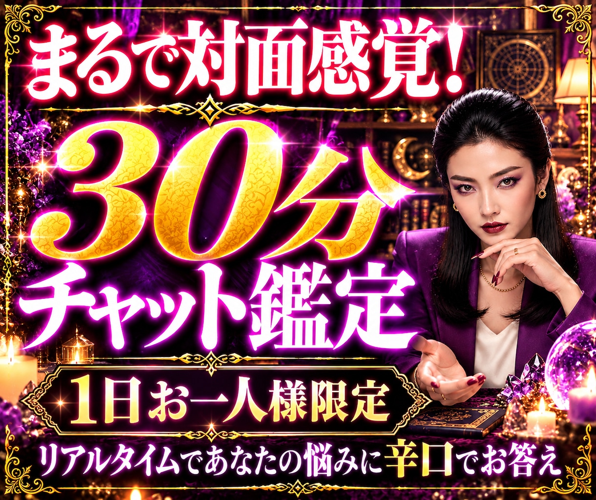 リアルタイムで辛口な真実を霊視鑑定します 30分間にズバズバ回答！スピード感を求める覚悟ある方歓迎！ イメージ1