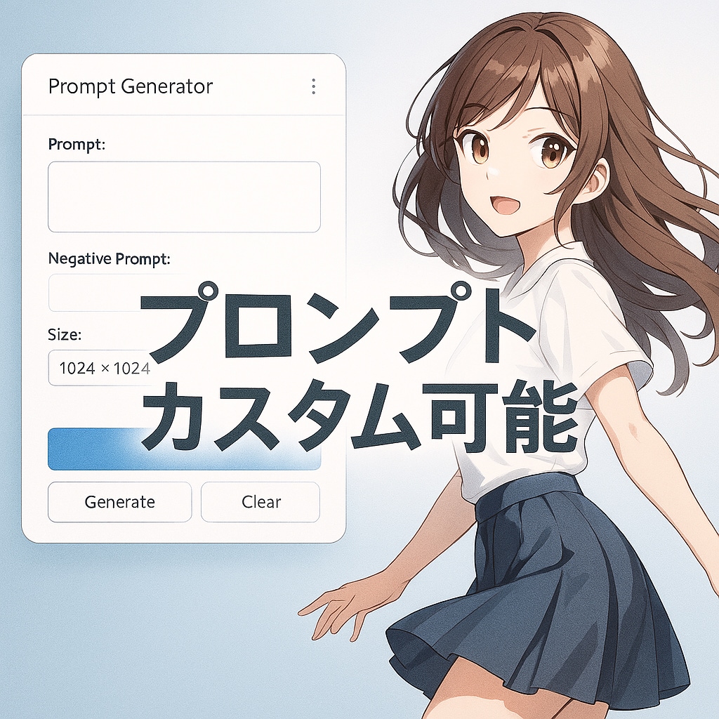 カスタム可能AIイラスト用プロンプト生成ツールます 自分専用に完全カスタム＆保存可能！プロンプト生成ツール販売！ イメージ1