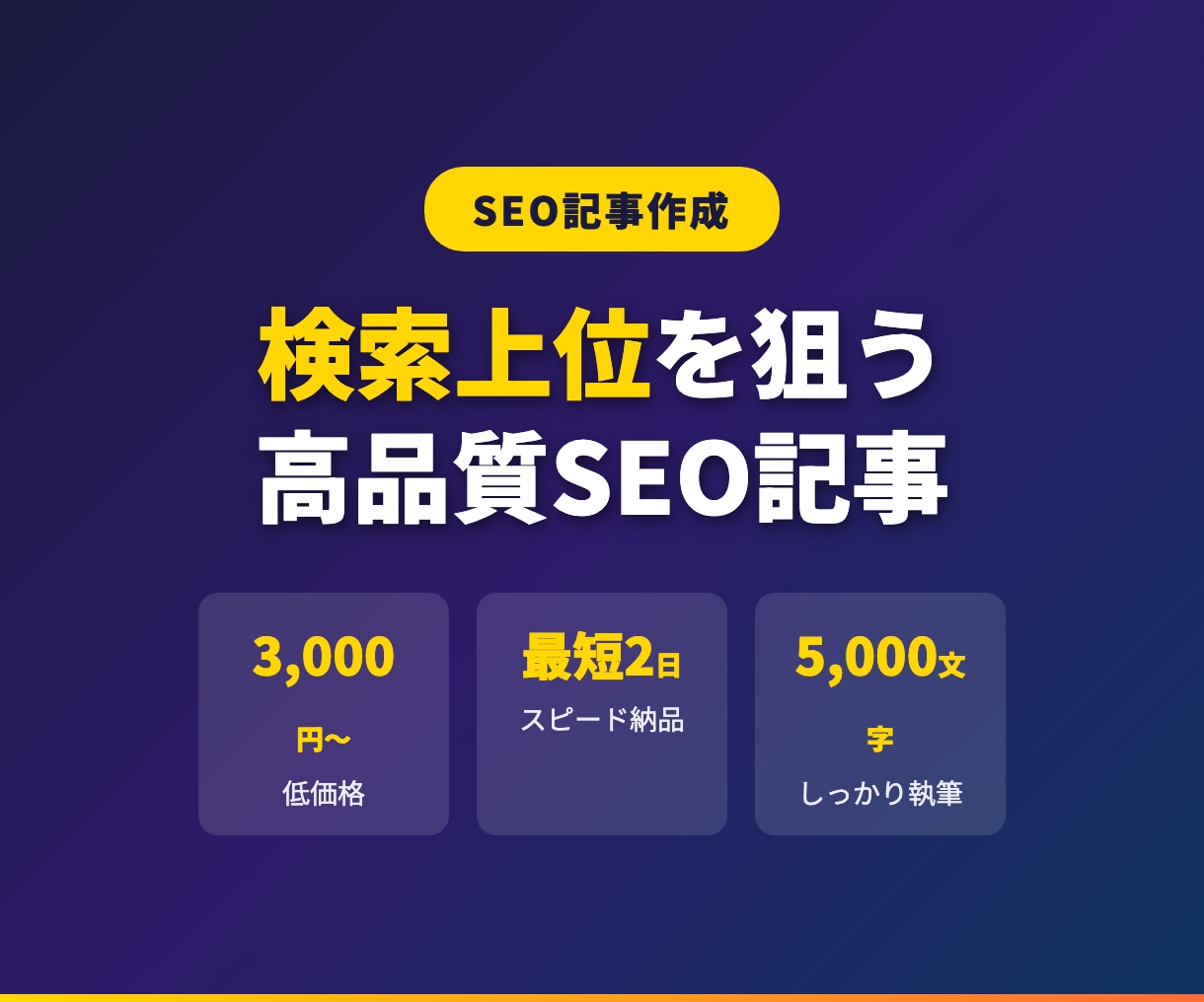 SEO対策の記事を作成します 検索上位を狙うSEO記事をプロが最短2日で納品します イメージ1