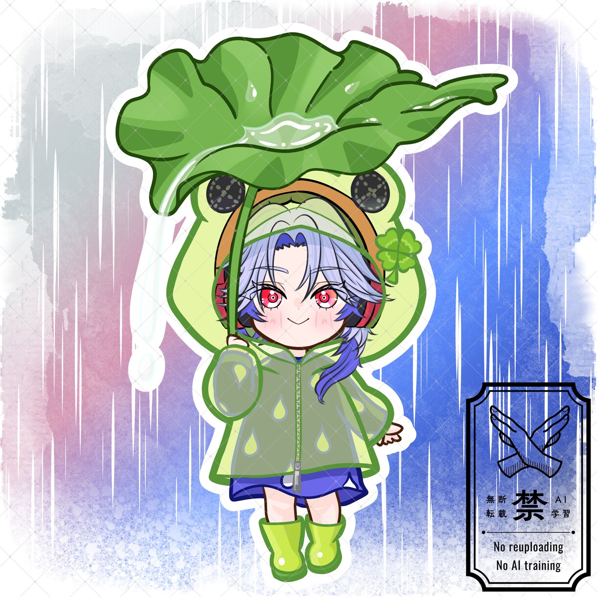商用利用可！【カエルカッパ】ミニキャラを描きます ライバー活動をお手伝い！配信/パネル開け/アイコン/グッズ イメージ7