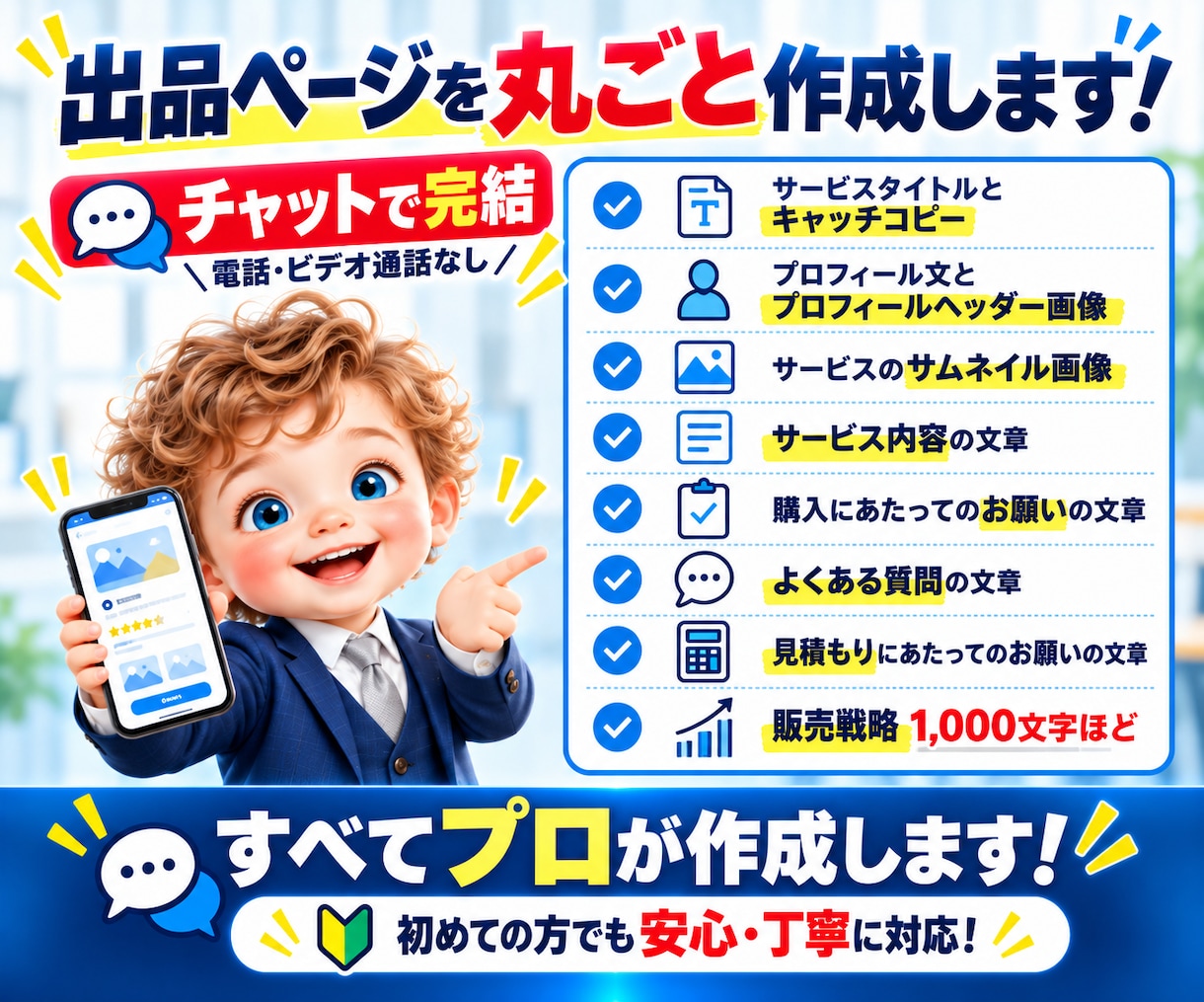 ココナラ出品の文章・画像・販売戦略を一式作ります チャットで答えるだけ｜文章・画像・販売戦略まで一式納品 イメージ4