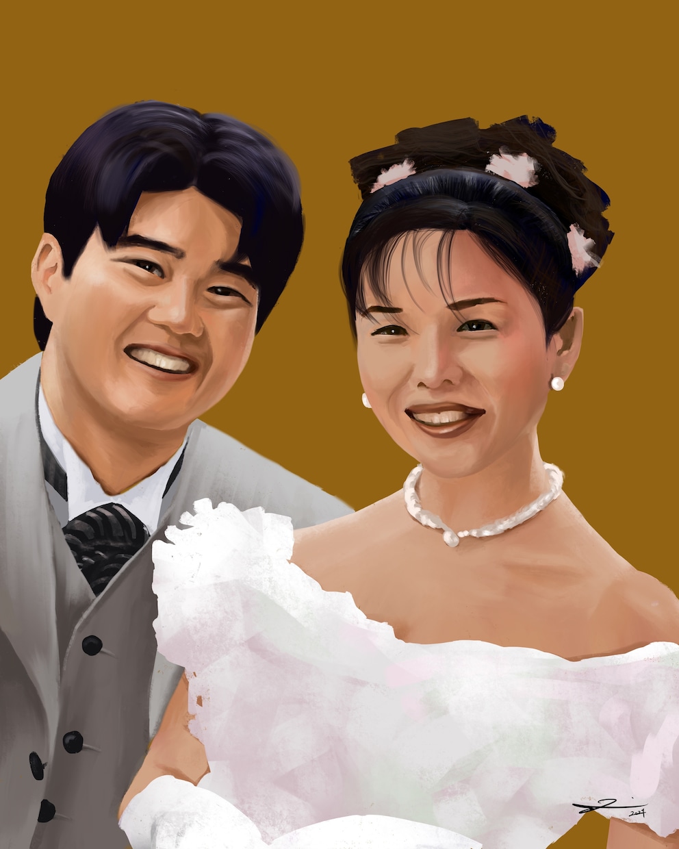 あなたの大切な写真をお洒落な油絵風イラストにします 記念日やプロフ画、ギフトや結婚式のウェルカムボードに最適 イメージ1