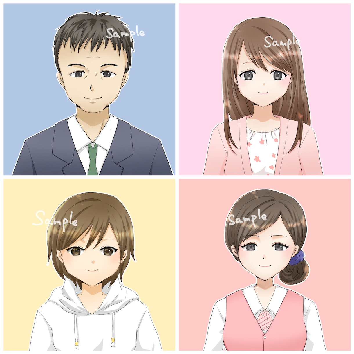 好印象アイコン・イラスト全般作成します アイコンで好印象！SNS、ブログ、ビジネス、似顔絵OK イメージ8
