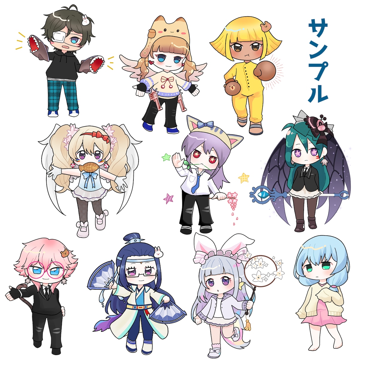 おめめキラキラなデフォルメイラスト描きます VTuber様等のグッズ作成の相談も承ります イメージ2