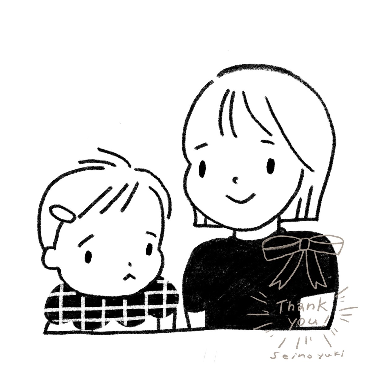 シンプルなゆる似顔絵描きます ゆるっとにているイラストをアイコンやTシャツにしてみませんか イメージ1