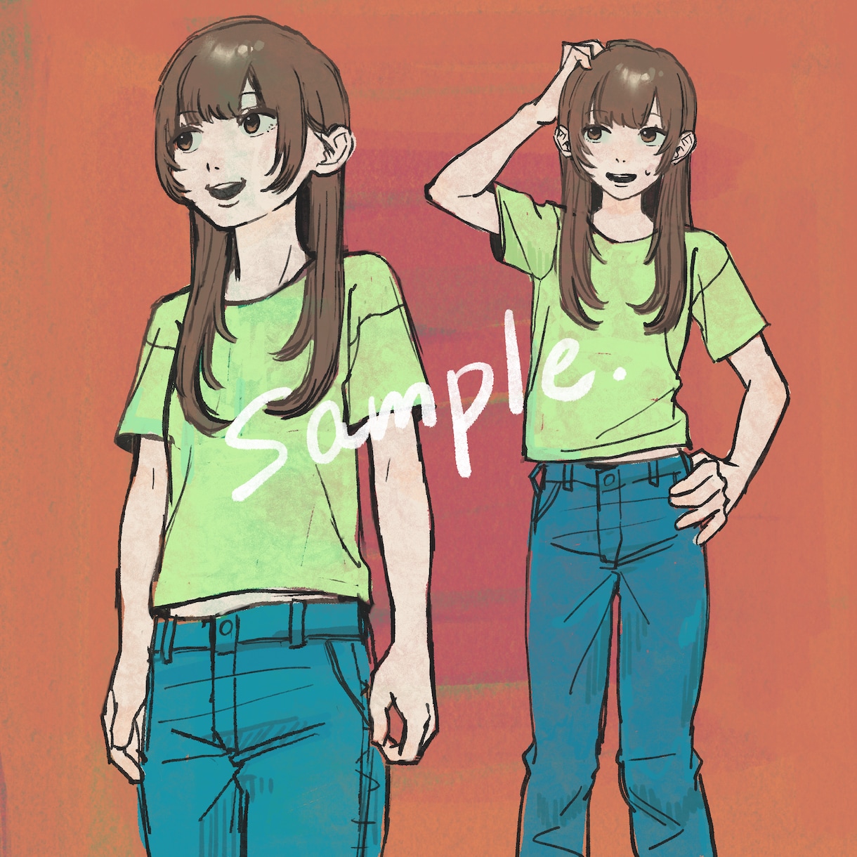 手描きタッチで雰囲気のあるイラストを制作します アイコンや立ち絵、グッズなどにいかがでしょうか イメージ3