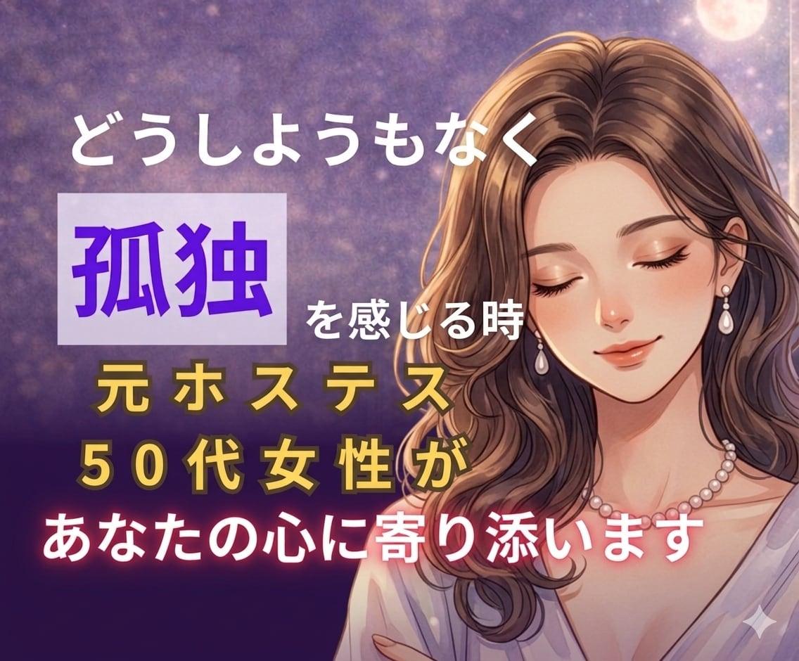 聞き上手の50代元ホステスが優しくお話し聞きます 孤独や不安、心配なこと、なんでも話してください イメージ1