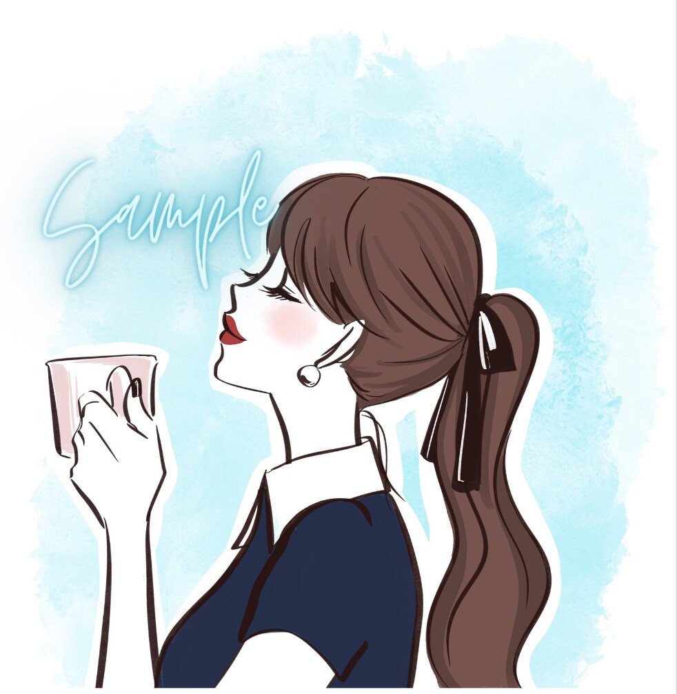 商用利用OK！おしゃれな横顔イラスト作成します 即日対応♩心を込めて描きます♪ イメージ5