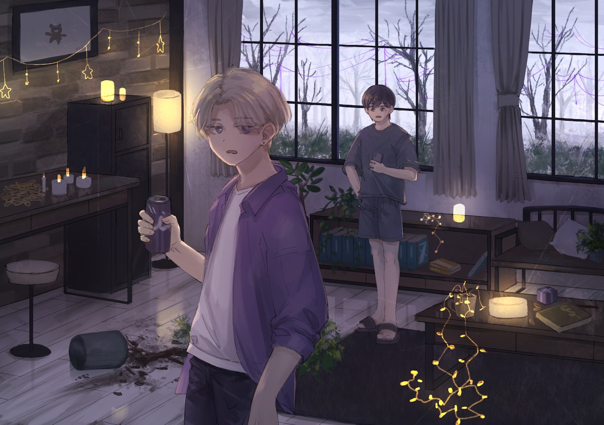 商用利用可！ご希望の背景イラストお描きいたします 配信、動画、ゲーム背景など、用途に合わせて調整できます。 イメージ5