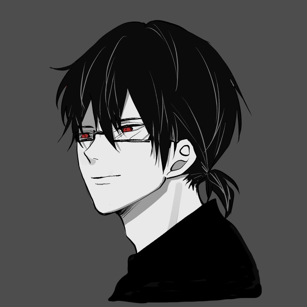 アイコン/イラスト【モノクロ】お描きします クールでエモめなモノクロ画風　SNS等で使用可能 イメージ5