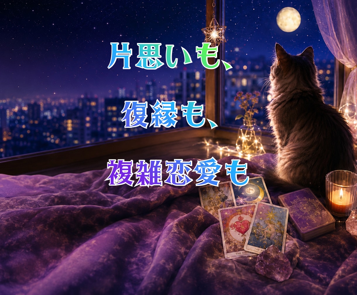 基本２４時間以内☽相手の気持ちと恋の流れ占います 片思い/復縁/複雑恋愛/相手の気持ち/不安な夜に心を整えます イメージ6