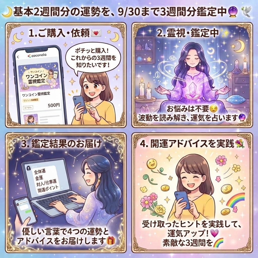 サクッと霊視✨この先3週間の運気と開運を助言します 500円で鑑定☘️金運・仕事・全体運とアドバイスを鑑定！ イメージ2
