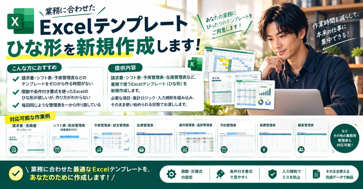 業務テンプレート・管理表を作成します ClaudeCode（AI）でひな形をすぐ用意 イメージ1