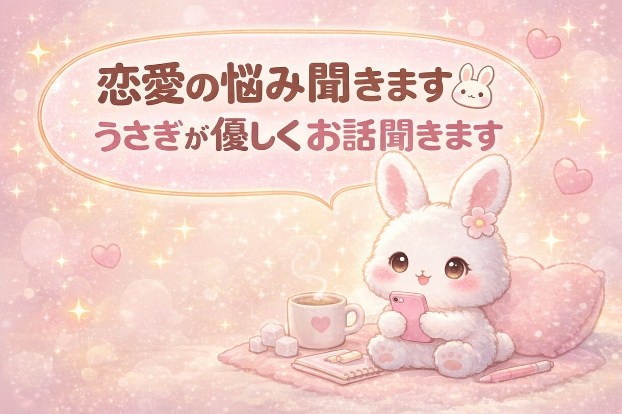 恋愛の悩み聞きます。うさぎが優しくお話聞きます 恋愛のモヤモヤ優しく聞きます。 イメージ1