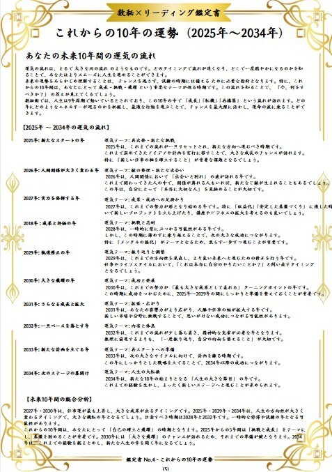 10年先までの運気を数秘で完全解析します 人生の転機・使命・成功の流れを数秘で読み解く本格鑑定 イメージ6