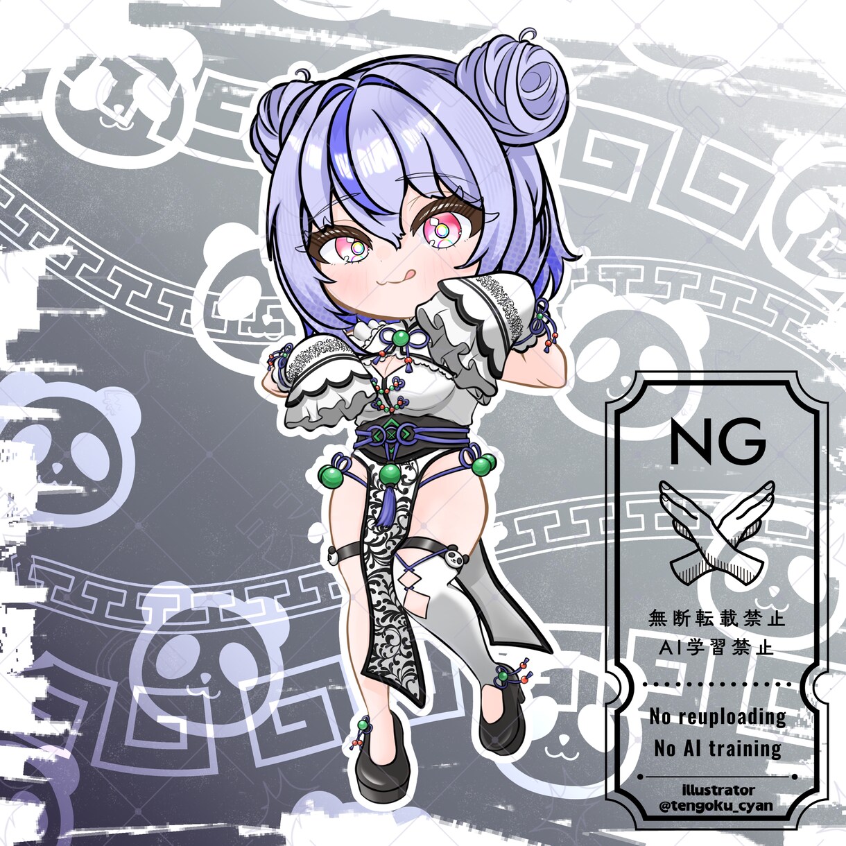 商用利用可！【チャイナ】ミニキャラを描きます ライバー活動をお手伝い！配信/パネル開け/アイコン/グッズ イメージ4