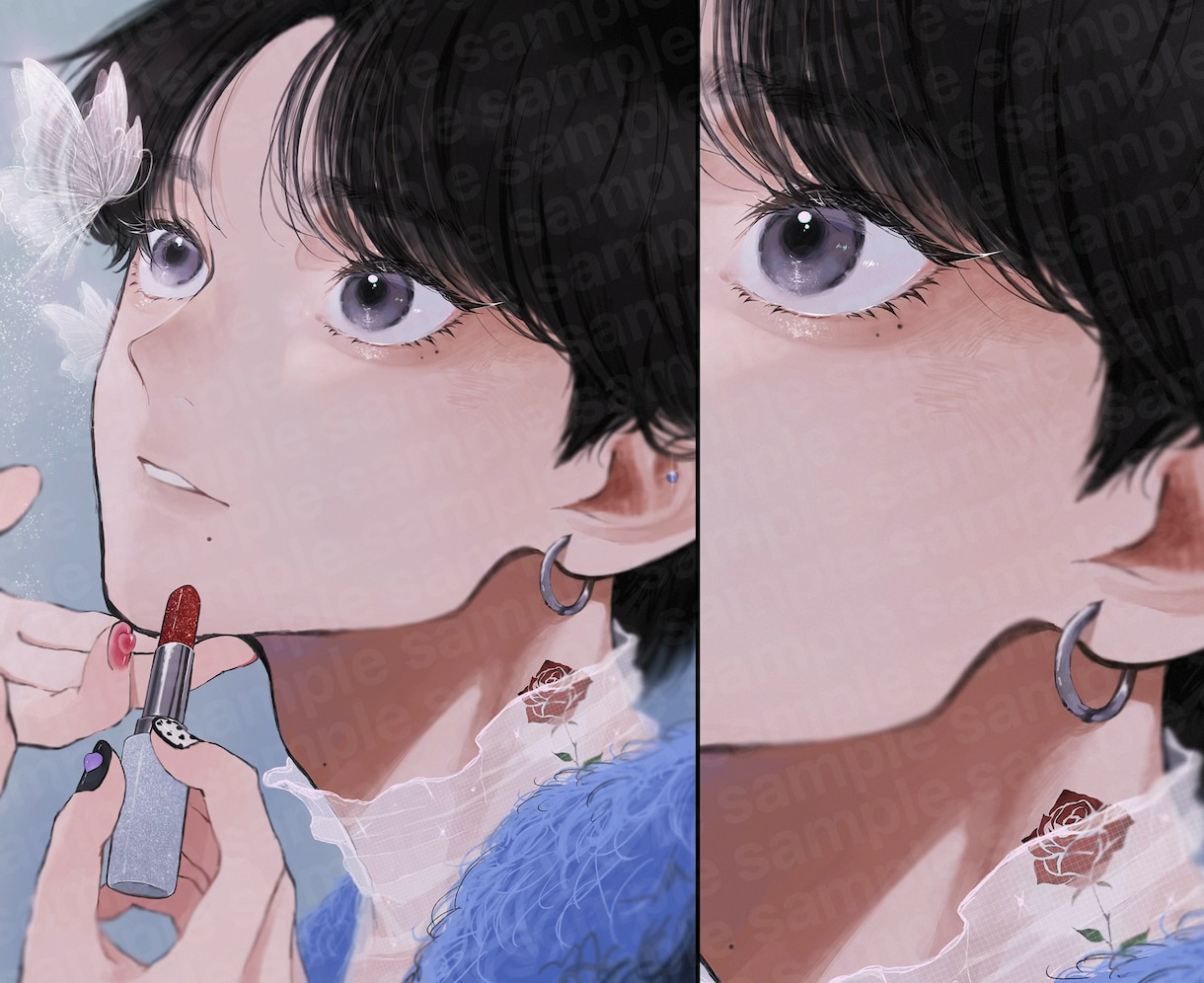 アンニュイで雰囲気のあるイラスト描きます ⭐︎アイコン, サムネイルetc. お気軽にご相談下さい！ イメージ8