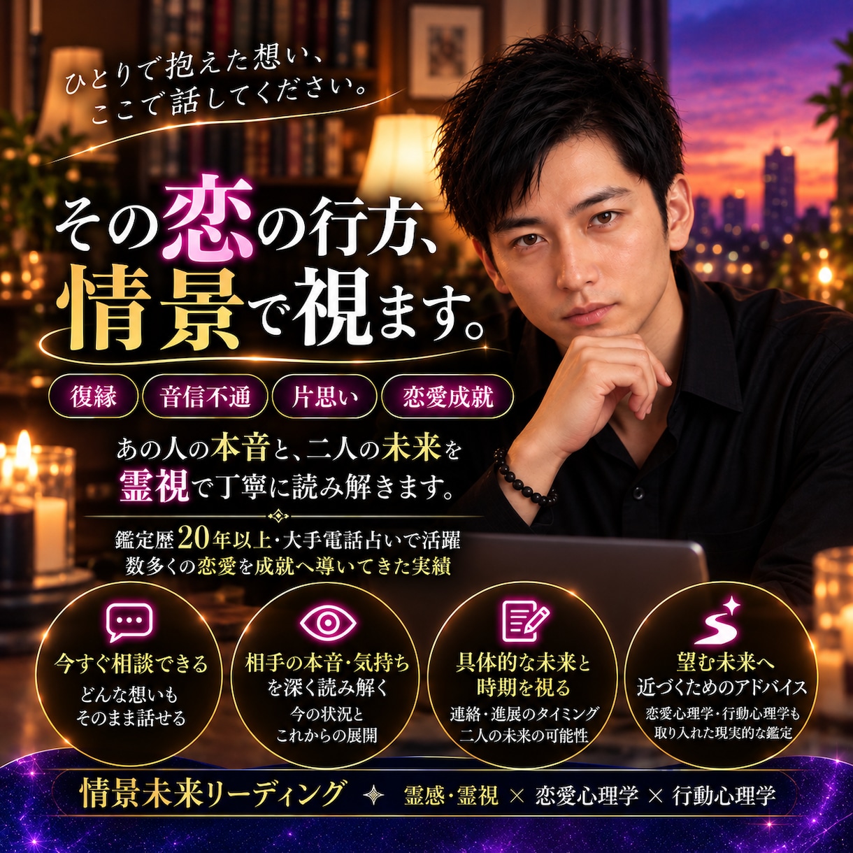 情景未来リーディングでお二人の未来を視ます 大手電話占いでの鑑定経験豊富｜未来を情景で視る鑑定 イメージ1