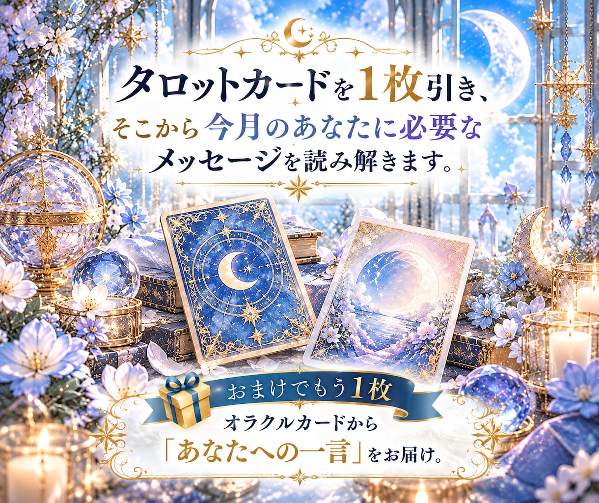 今月のキーポイントをタロット1枚で読み解きます 今月の指針に★オラクルカードの一言も添えて イメージ2