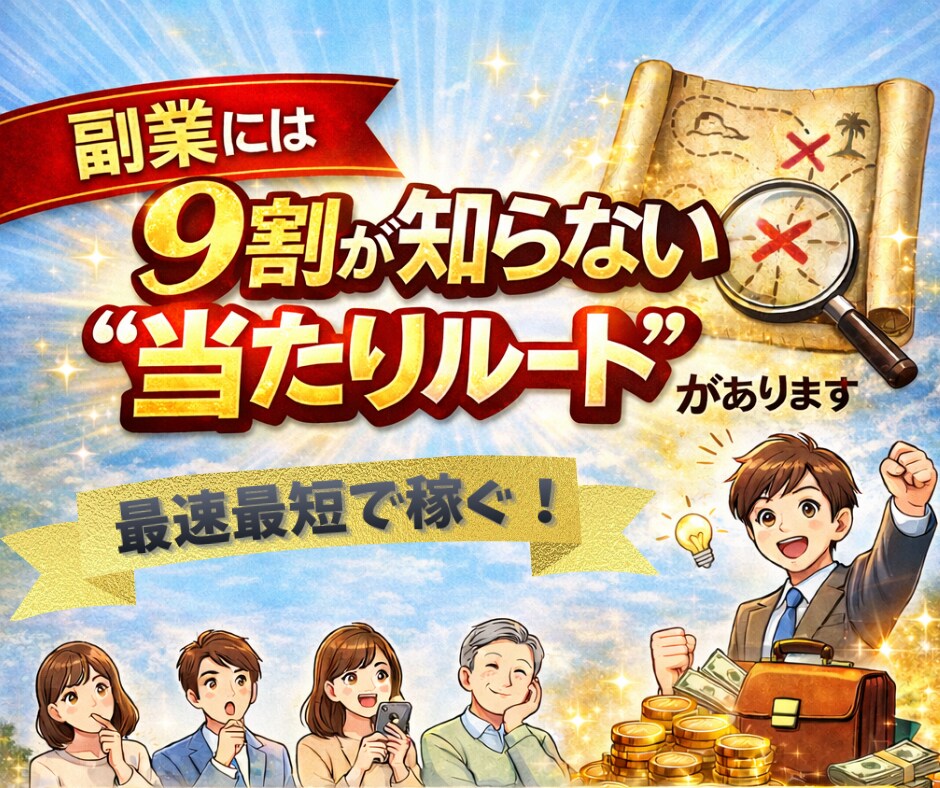 副業には９割が知らない“当たりルート”があります スマホ・在宅副業で何となくを辞め、最速最短で悩まないで稼ぐ イメージ1