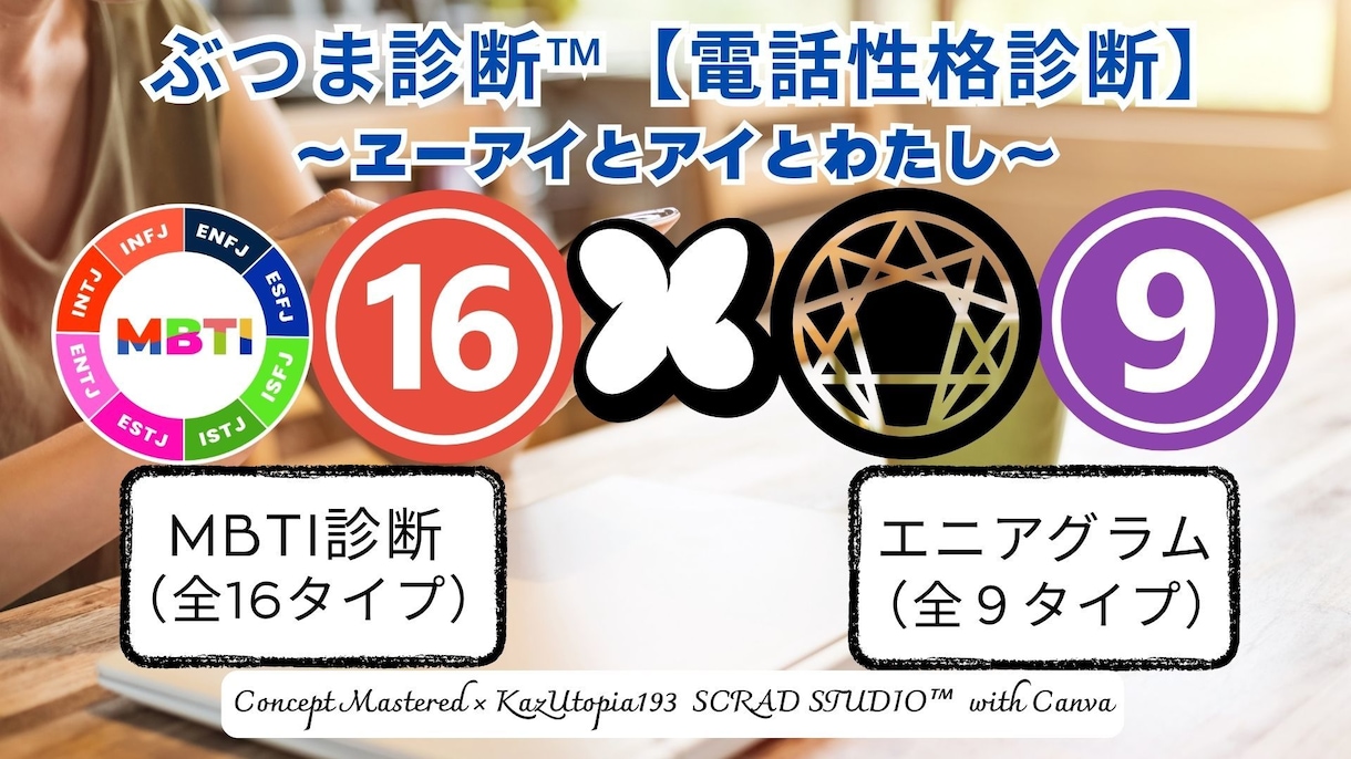 ぶつま診断™【電話性格診断】します MBTI[16タイプ]×エニアグラム[全9タイプ]の性格診断 イメージ1