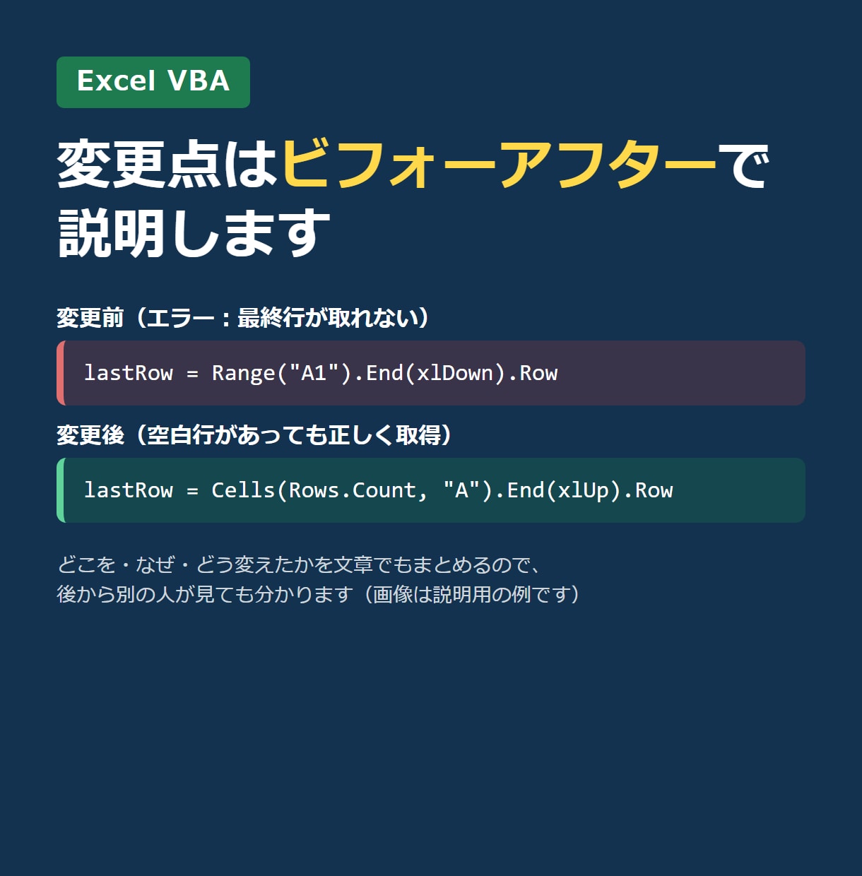 Excel VBAマクロの修正・機能追加をします 動かなくなったマクロを直します。変更点も丁寧に説明 イメージ4