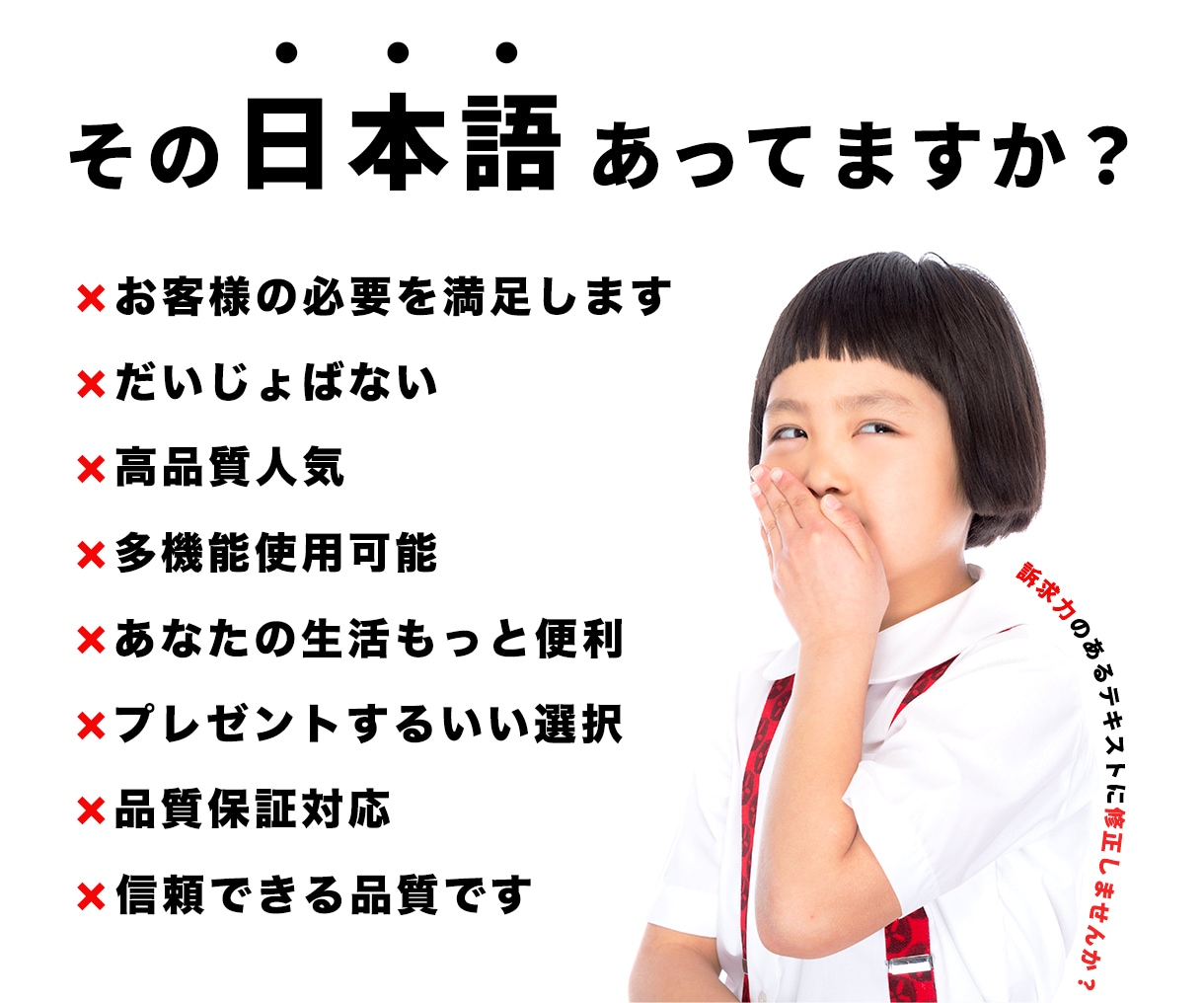 海外ユーザー向け｜正しい日本語に修正いたします -間違った日本語を訴求力のある正しい日本語に- イメージ1