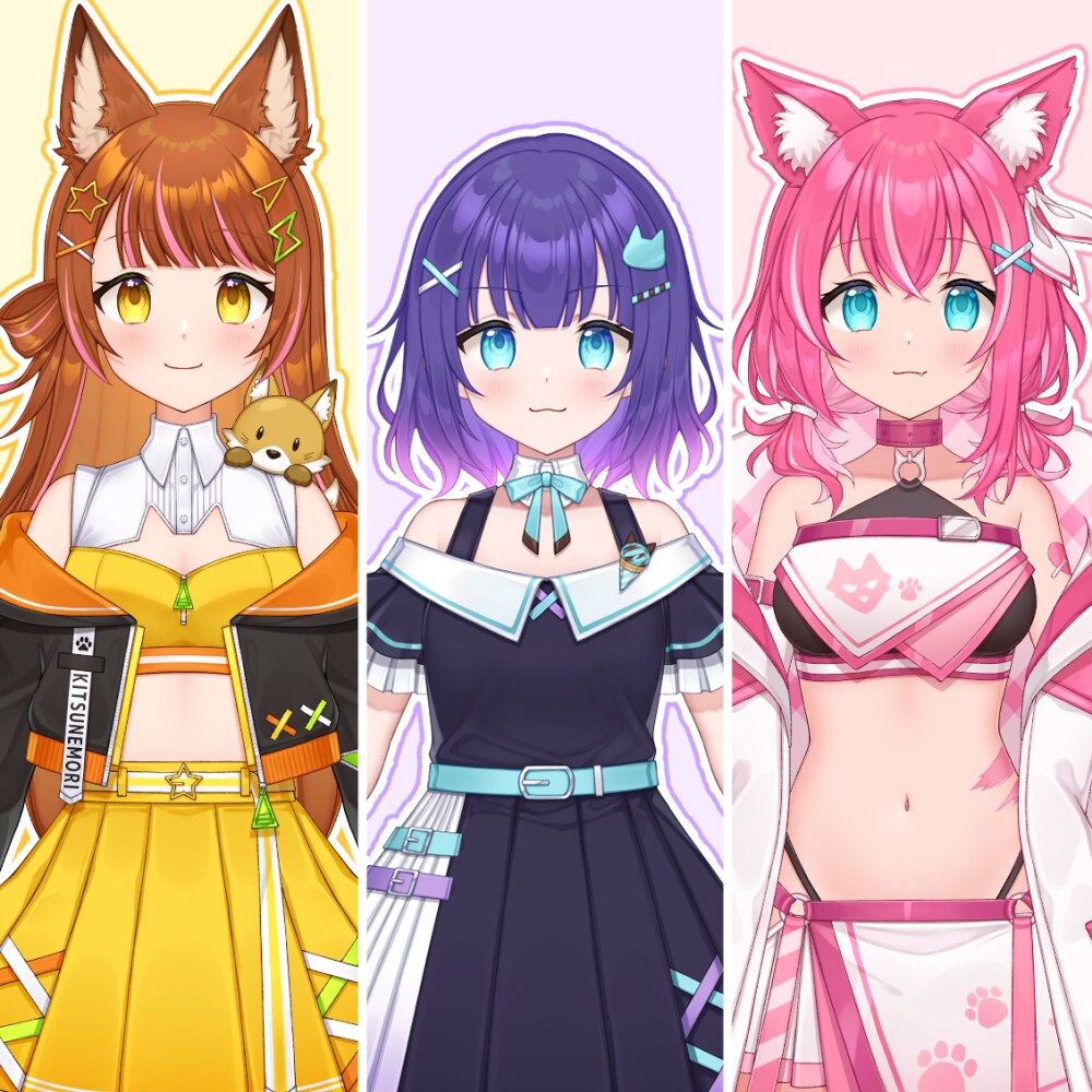 VTuber用Live2Dイラストを制作します キャラデザや三面図、表情差分も承ります！ イメージ1