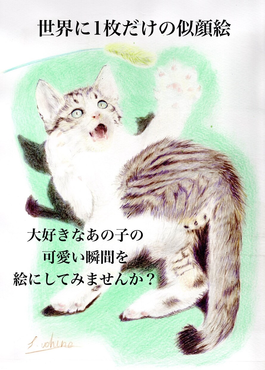 先着2名！愛しの猫ちゃん似顔絵描きます 色鉛筆で、大好きな猫ちゃんのの可愛い瞬間を描きます！ イメージ1