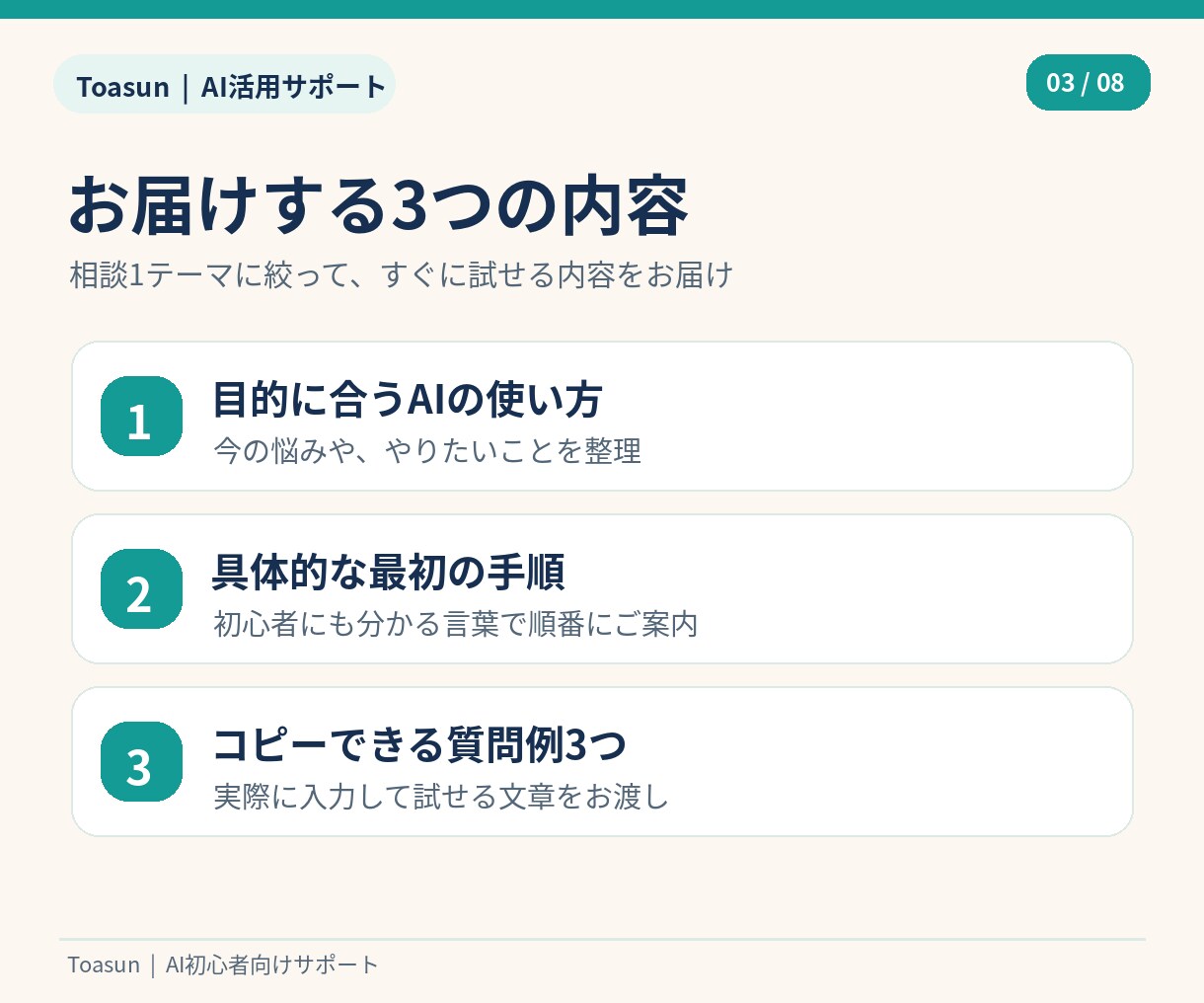 先着5名 AI初心者の最初の一歩をサポートします ChatGPTなど何から始めるか迷う方へ イメージ3