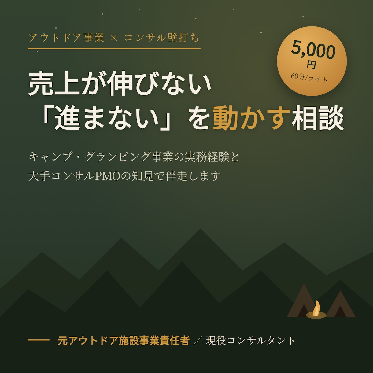 アウトドア事業の壁打ち役となります 売上が伸びない・進まないを解決する壁打ち相談 イメージ1