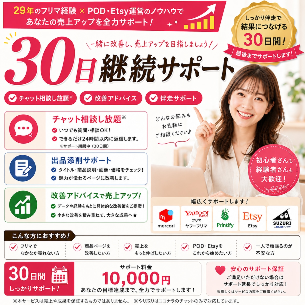30日間チャットで売上改善しますます 29年の実体験で売上アップをサポート イメージ1