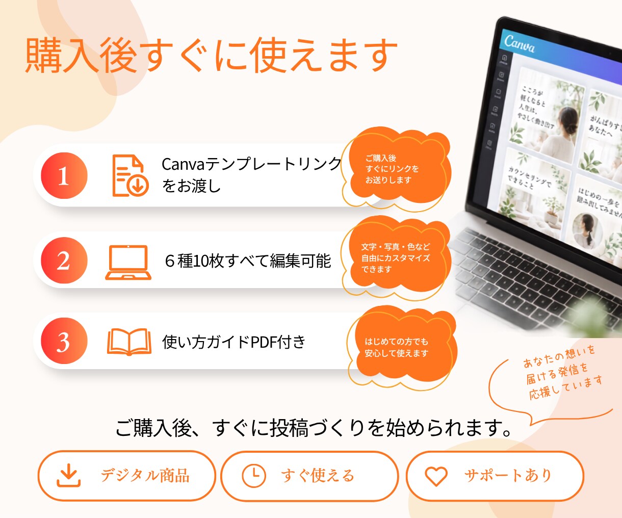 障害福祉事業所向けインスタ投稿テンプレを販売します 文章・写真を変えるだけ。Canvaで簡単に作れます イメージ3