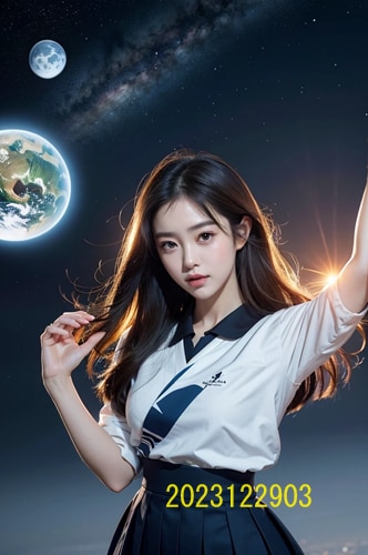 AIで作成した宇宙が背景の女子高生写真を販売します 実写では撮影が不可能な宇宙が背景の女子高生写真販売 イメージ3