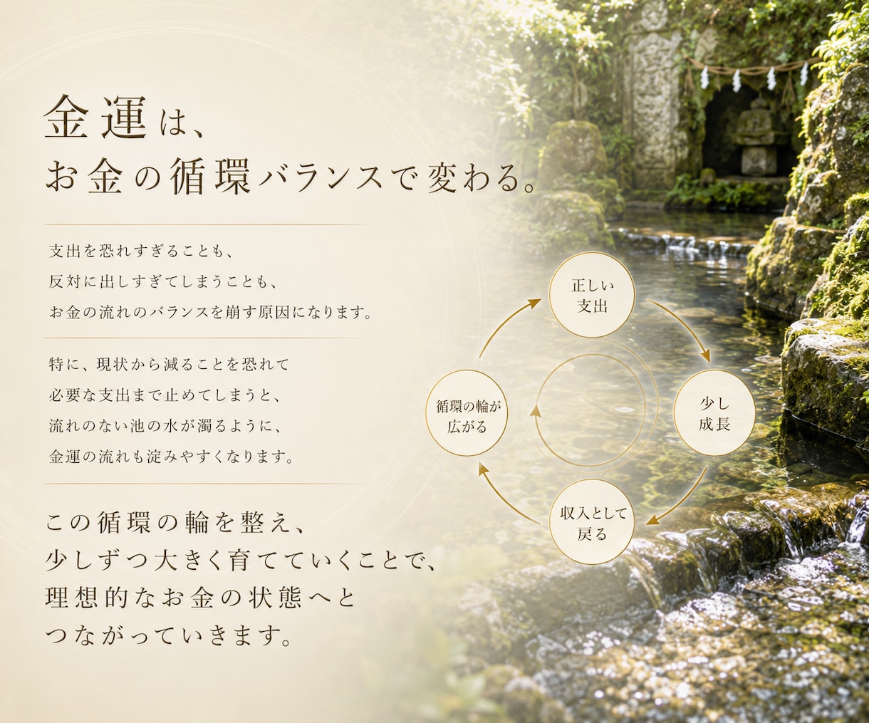 お金の循環を整え金運の上昇を加速します 【リピーター様向け】金運の流れを高め豊かさが巡り続ける状態へ イメージ3