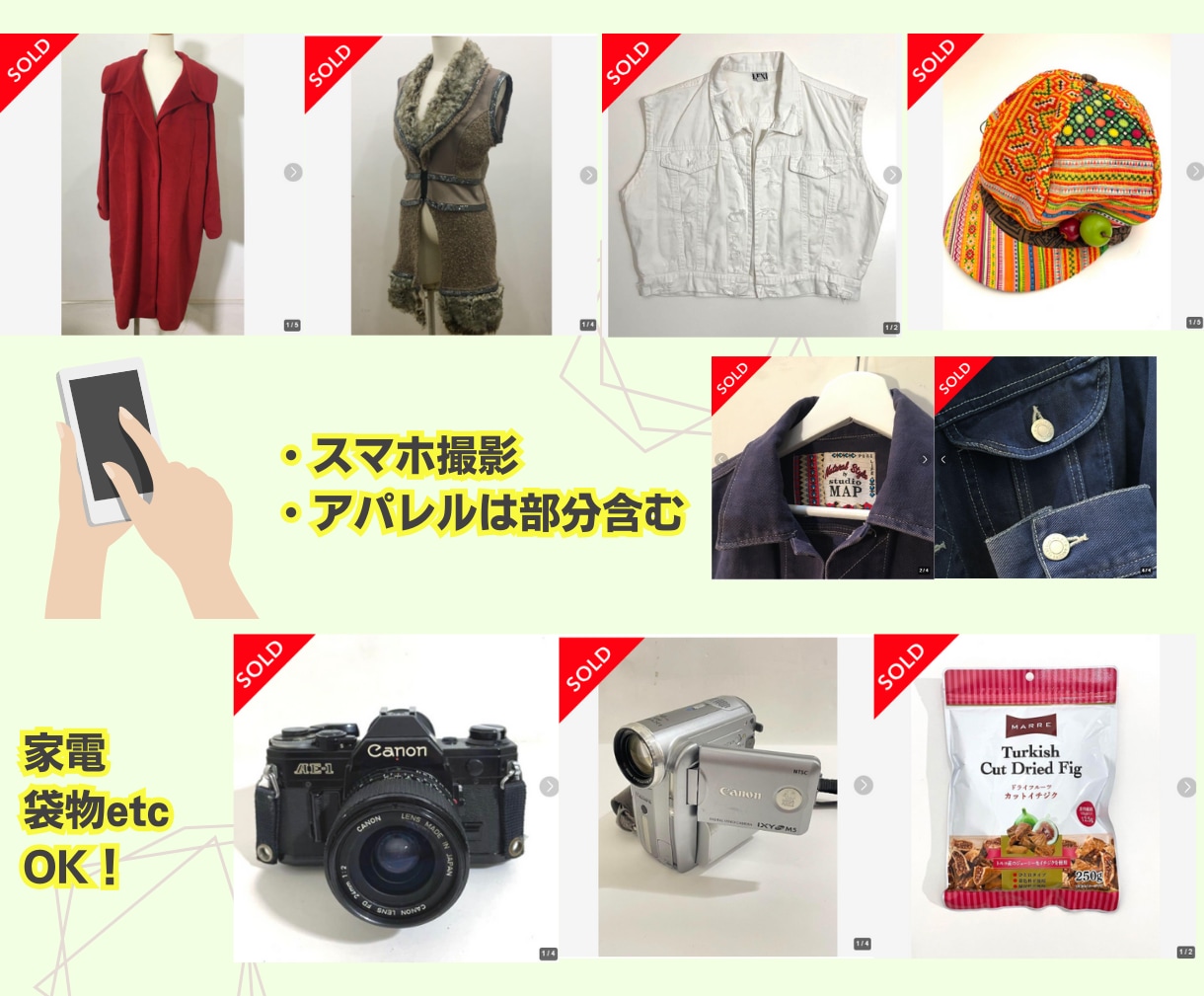 メルカリヤフオク出店フリマ用写真撮影代行いたします 完全予約制・毎日撮影受付・スピード仕上対応・スタイリング可 イメージ3