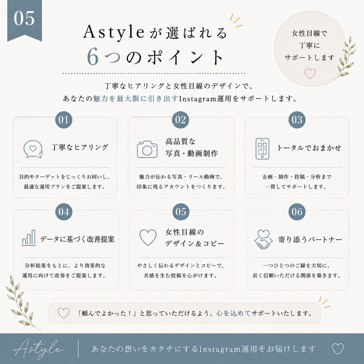 企業・店舗のインスタ、まるごと代行します 伝わるSNSでお客様とのつながりを育てます イメージ5