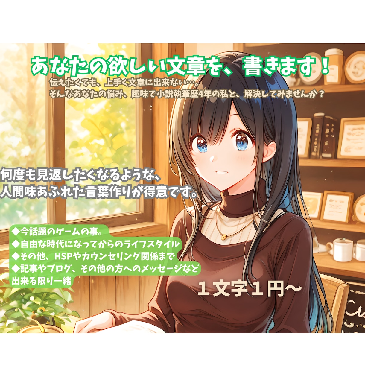 あなたの欲しい文章、書きます 心地よくて、自然と何度も見たくなる言葉を、使ってみませんか？ イメージ1