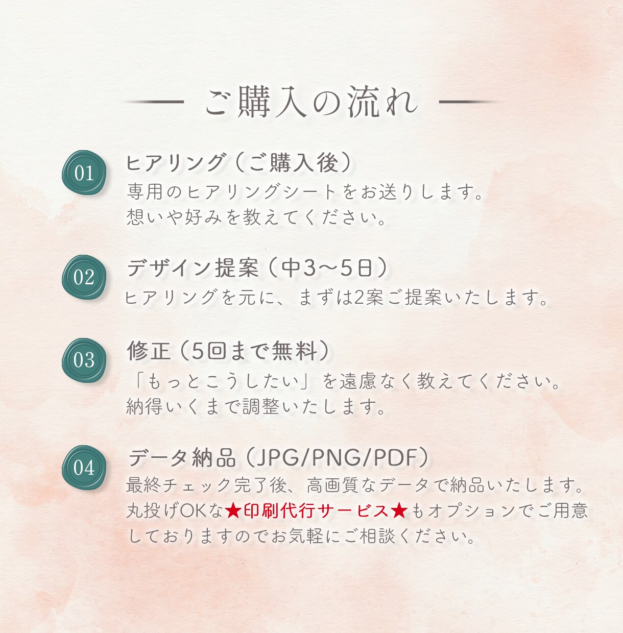 元店長が親身にヒアリング！褒められ名刺制作します 水彩・ナチュラル・綺麗め得意｜サロン開業・起業の想いを形に。 イメージ5