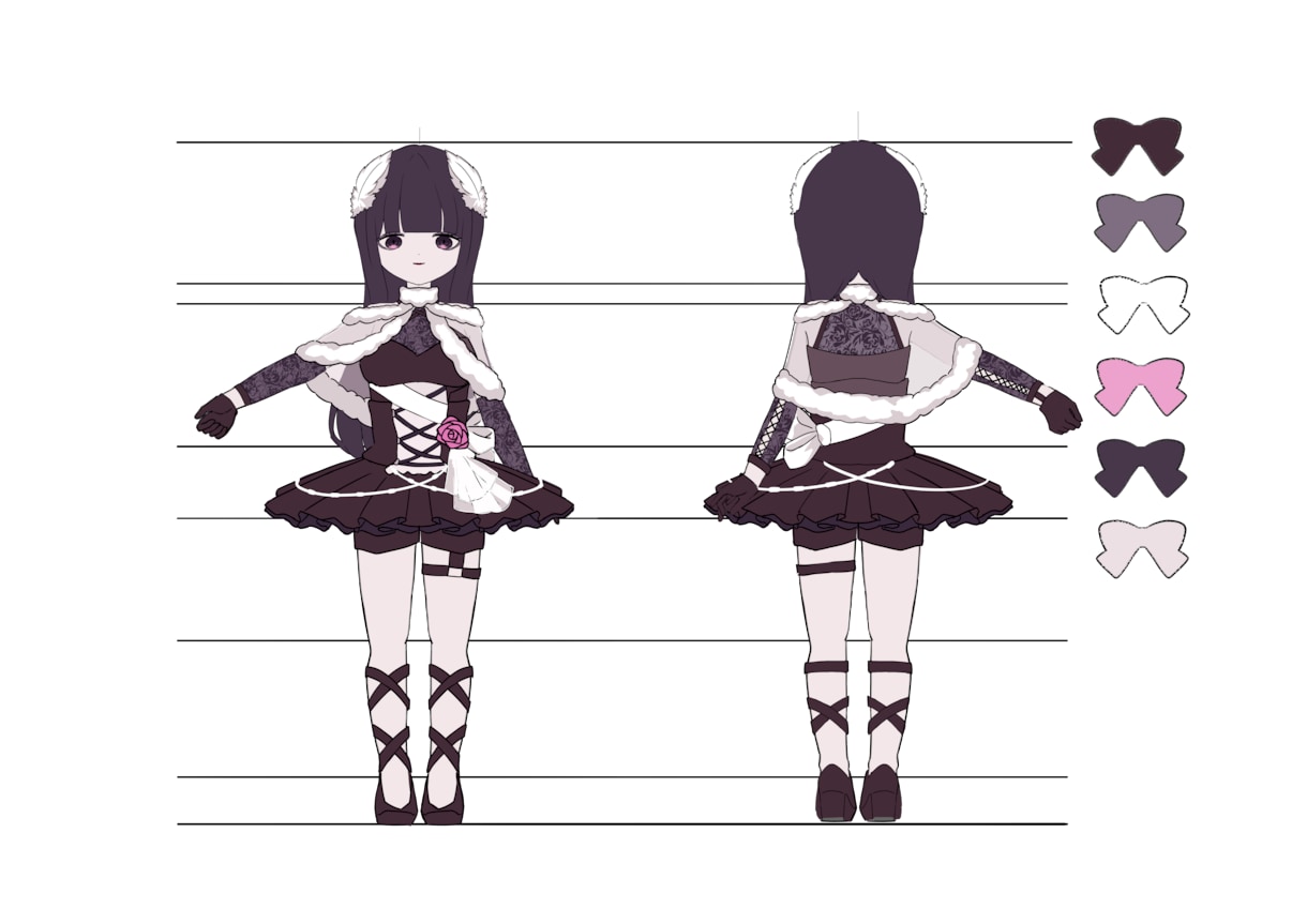 キャラクターデザイン及び三面図承ります 固定キャラクターを作りたい方におすすめです。 イメージ4