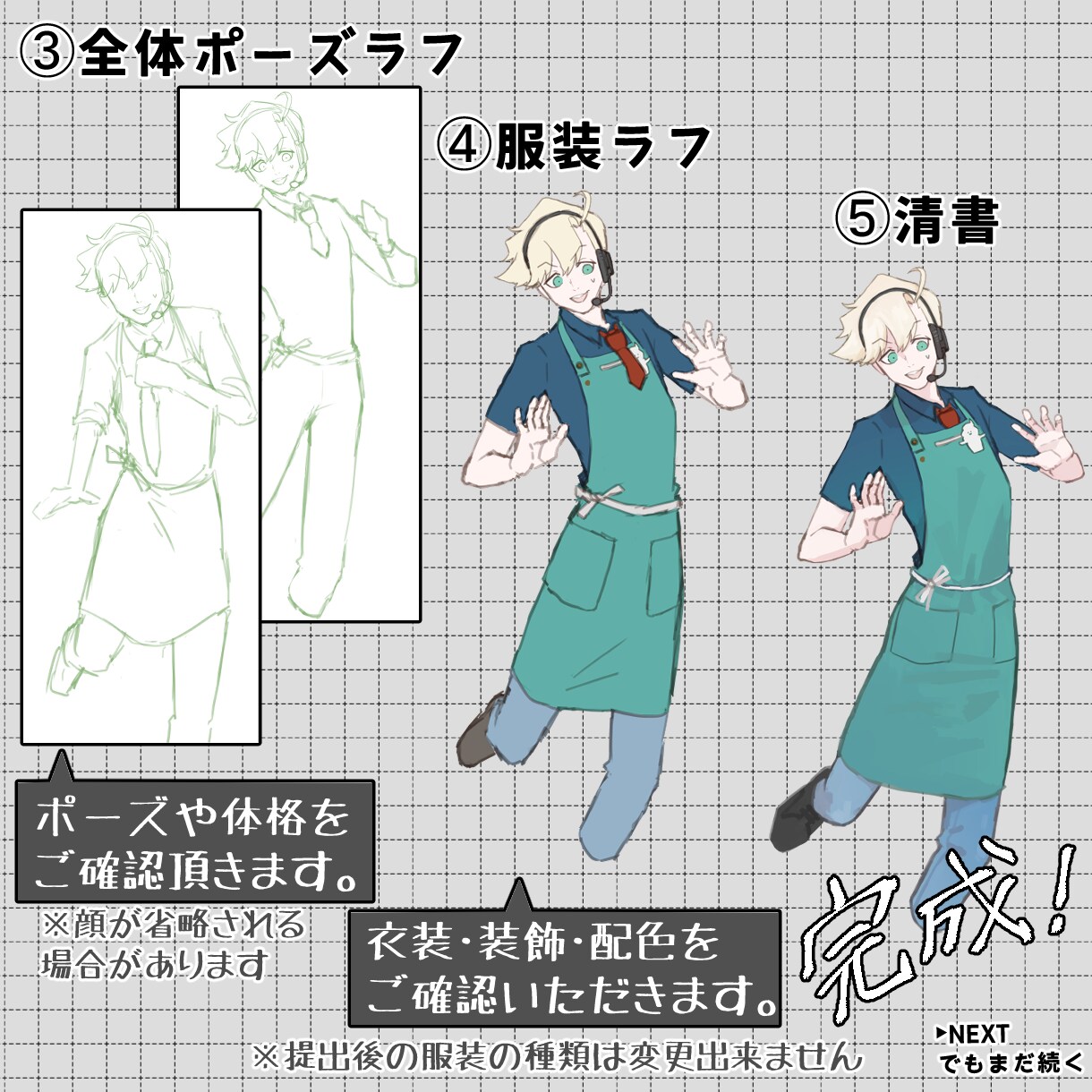 TRPG向け男性立ち絵を理想の顔から制作します ✨顔ラフあり！表情差分1枚おまけ！✨ イメージ8