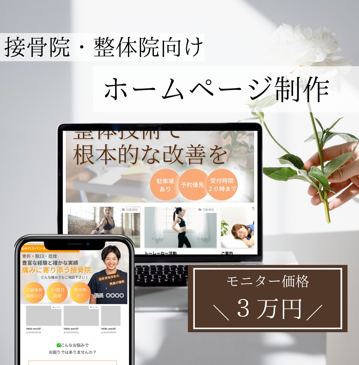 ３名限定！接骨院・整体院向けホームページ制作します ◎モニター価格◎ワードプレスHPで作成 イメージ1
