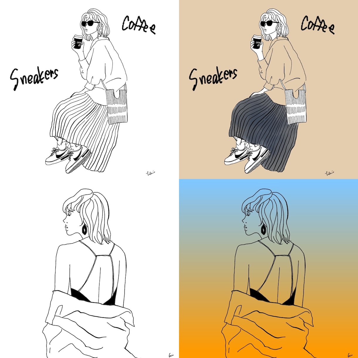 シンプルモダンなファッション・小物イラスト描きます ボールペンタッチの味のある風合いイラストです イメージ3
