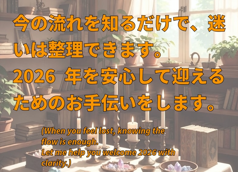 2026年の運勢をC36因果カードで読みます 2026年のテーマ・流れ・注意点等を、 読み解きます。 イメージ5