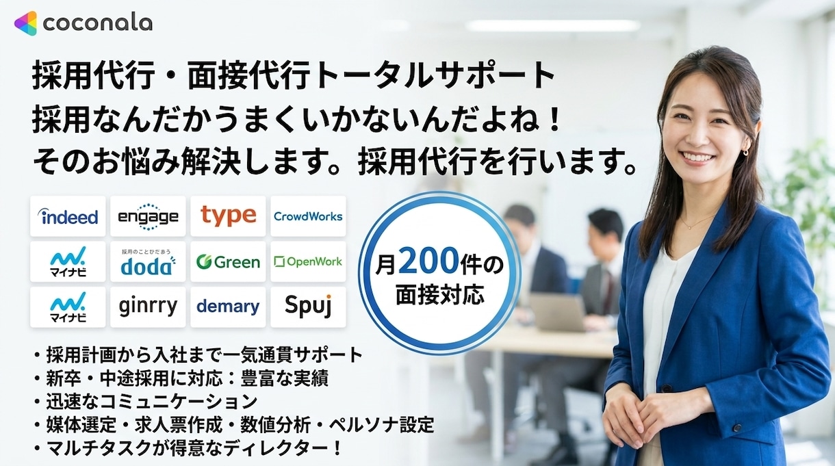 採用代行を行います 採用のお悩み解決！戦略から面接まで徹底サポート イメージ1