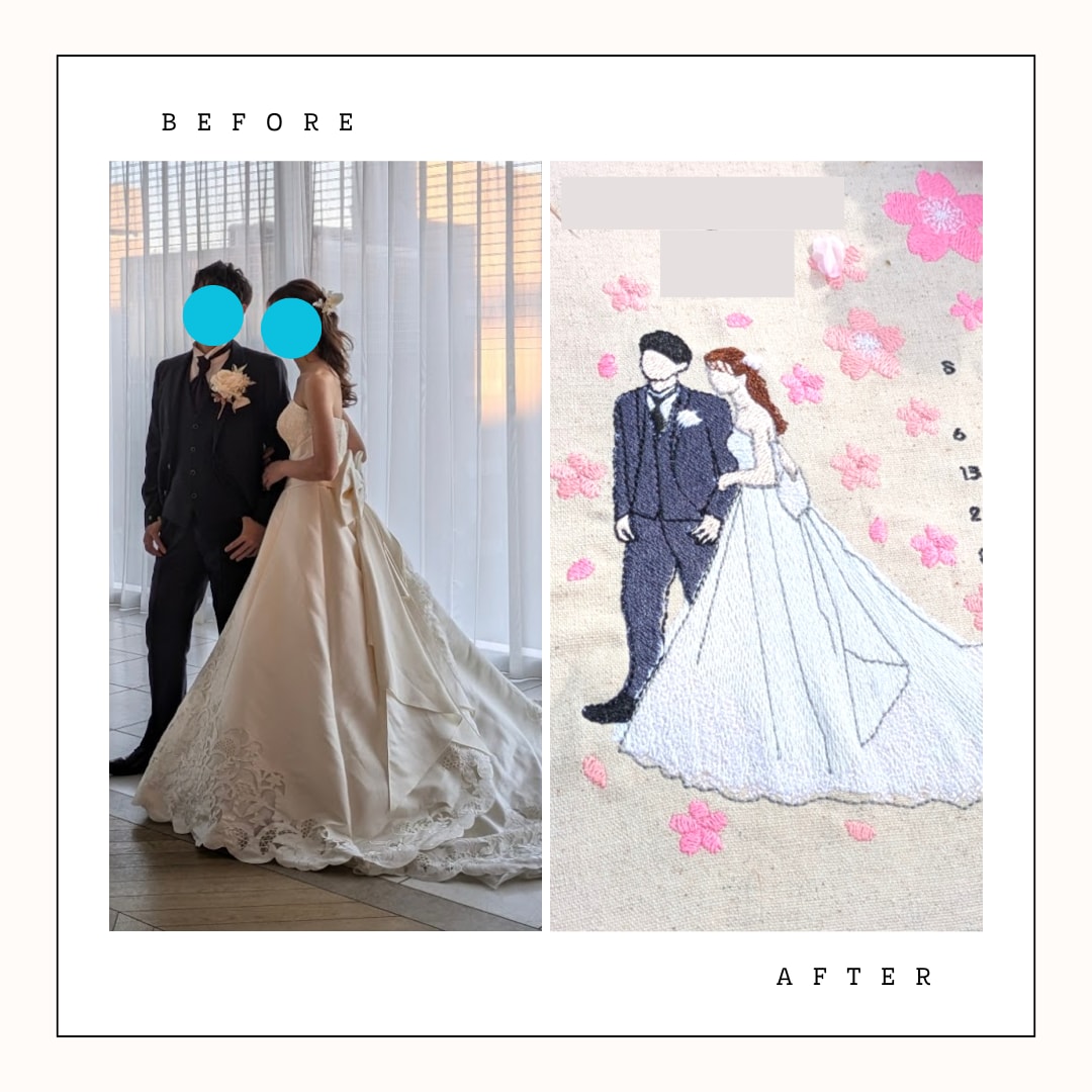 ガーデン結婚式にマッチするウェルカムボード作ります 『ガーデンウェディング』に！刺繍が美しいウェルカムボード イメージ7