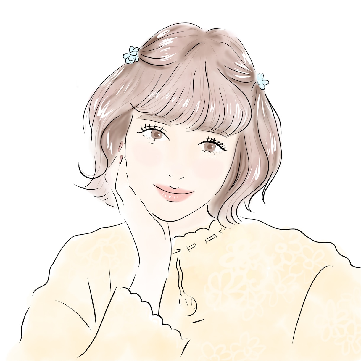 SNSアイコン用｜水彩風おしゃれ似顔絵描きます SNSやプレゼントなどにピッタリ イメージ3